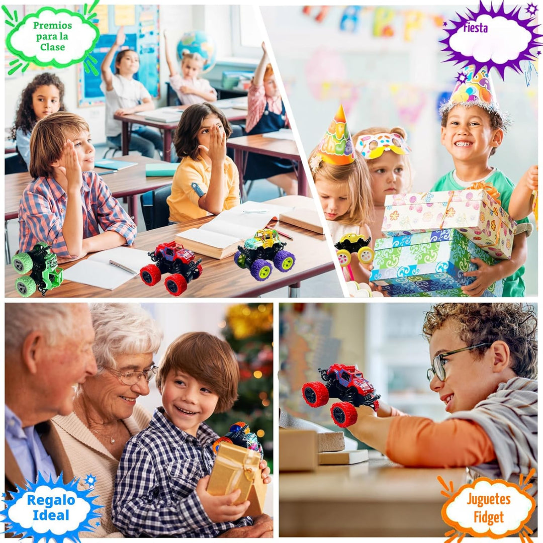 24 paquetes de mini juguetes de camiones monstruo para niños y niña...