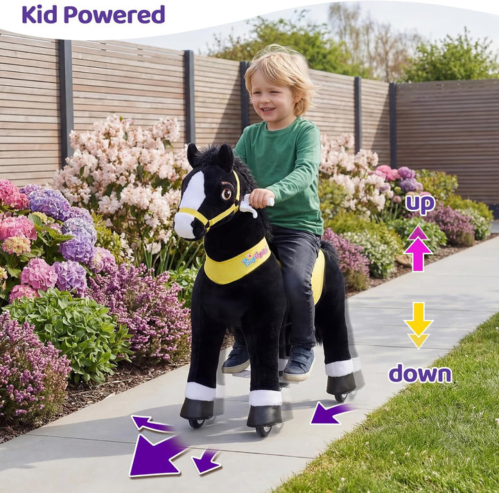 PonyCycle Juguetes para montar Caballo negro esencial Modelo E (con...