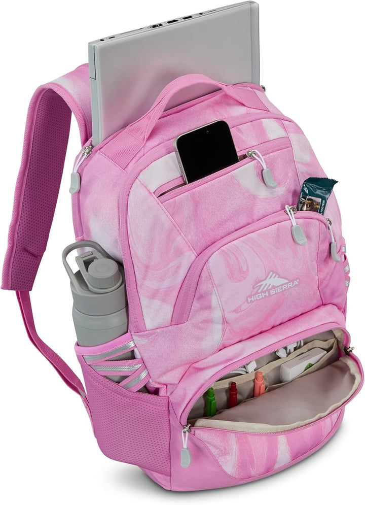 High Sierra Mochila Swoop Sg unisex, remolino de mármol rosado, Tam...