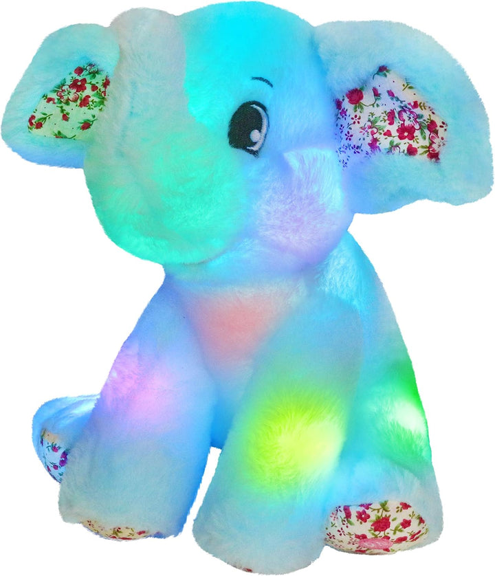 BSTAOFY Juguete de peluche suave de elefante iluminado con luces LE...