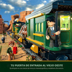 Lumibricks Wild West - Juego de ladrillos de construcción de tren de carga - Locomotora clásica 4-4-0 modelo 1524 piezas kit de ideas para adultos y adolescentes