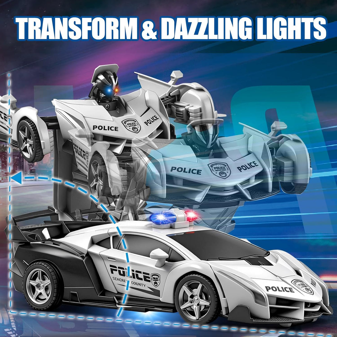 Coche Transformador de Control Remoto 2.4G, Juguete de Coche de Pol...