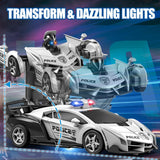 Coche Transformador de Control Remoto 2.4G, Juguete de Coche de Pol...