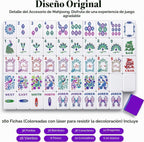 Peacock American Mahjong Set, 160 innovadores azulejos de Mahjong de diseño único, colorido juego de mahjong tallado acrílico de 4 capas