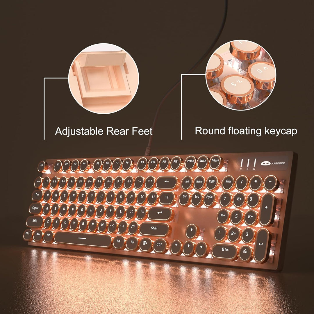 MageGee - Teclado mecánico tipo máquina de escribir para juegos ret...