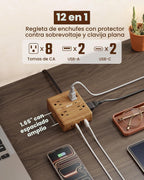 SUPERDANNY Cable de extensión marrón de 10 pies, protector contra