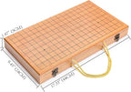 Juego de Go plegable de 19 x 19 con tablero de bambú y tazones y piezas de imitación de jade