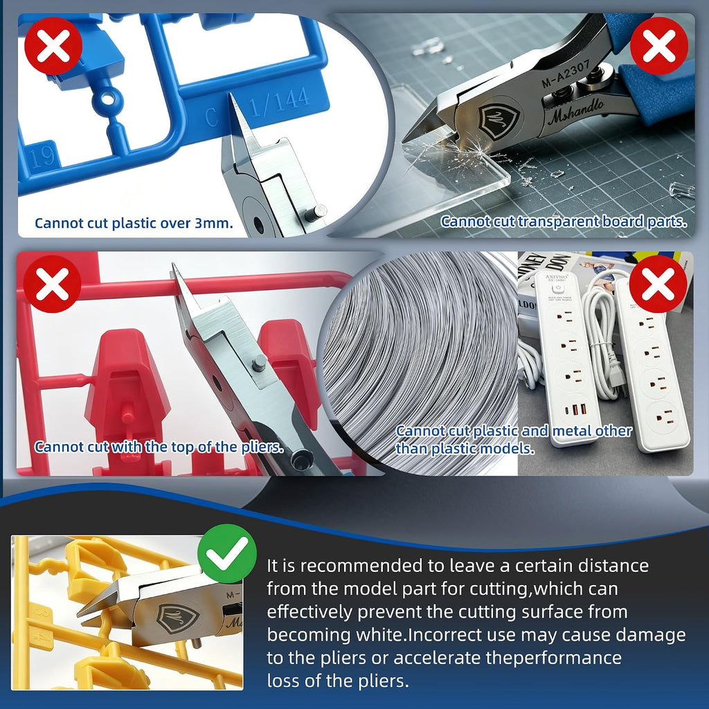Pinza modelo de 4.5 pulgadas para Gunpla, cortador de boquilla de precisión de una sola hoja para Gundam, acero Cr-V ultrafino, mango antideslizante, cortadores ultra afilados para