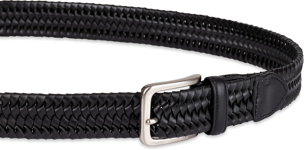 Tommy Bahama Cinturón de cuero trenzado para hombre, diseño elástic...