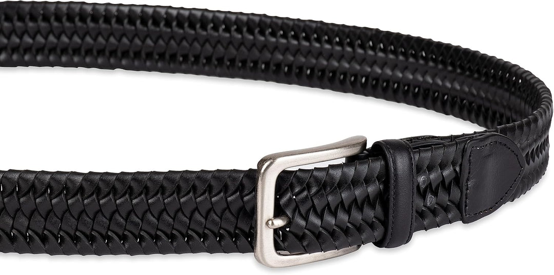 Tommy Bahama Cinturón de cuero trenzado para hombre, diseño elástic...
