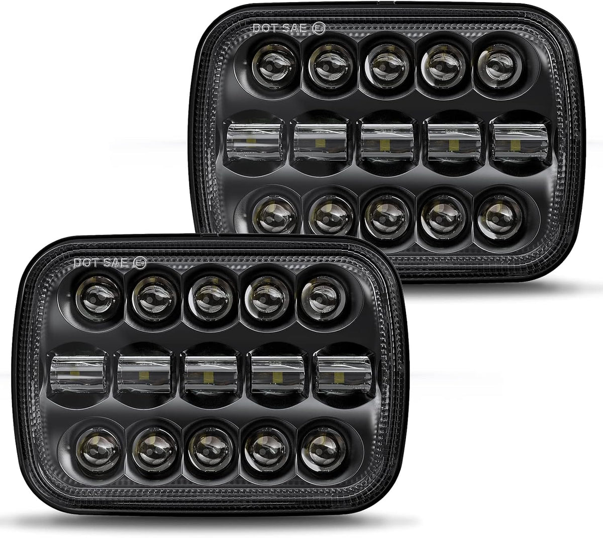 BICYACO DOT - Faros delanteros LED de 110 W, 5 x 7, 7 x 6 pulgadas, proyector de haz sellado LED alto/bajo, compatible con Jeep Wrangler YJ Cherokee XJ Kenworth T300 1997-2010 H4 Plug H6054 H5054 6054