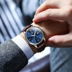 OLEVS Relojes de cuero para hombres 3ATM a prueba de agua Esfera grande