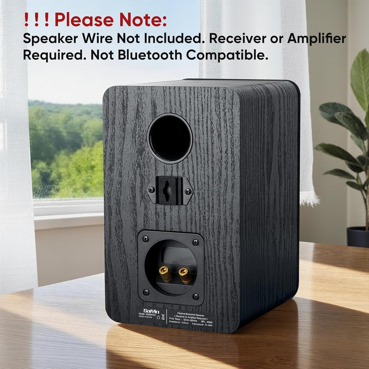 Saiyin - Altavoz pasivo Woofer de 5 pulgadas, 40 W x 2, tweeter de cúpula de seda de 0.787 in, 4 ohmios