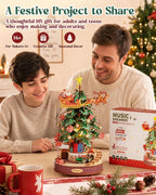 Rolife Rompecabezas 3D para adultos, árbol de Navidad musical de madera de 15.7 pulgadas, kit de construcción de modelos, manualidades, decoración para adultos, regalos para niños y niñas