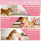 Juguete interactivo para perros en movimiento, juguete recargable para perros con modos de grabación y música, juguete automático para perros pequeños, medianos y grandes para aliviar la