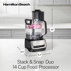 Hamilton Beach Stack & Snap - Procesador de alimentos y picador de verduras
