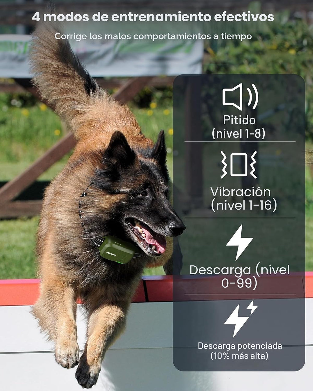 Collar de choque para 2 perros con control remoto, rango de 4200 pies, se