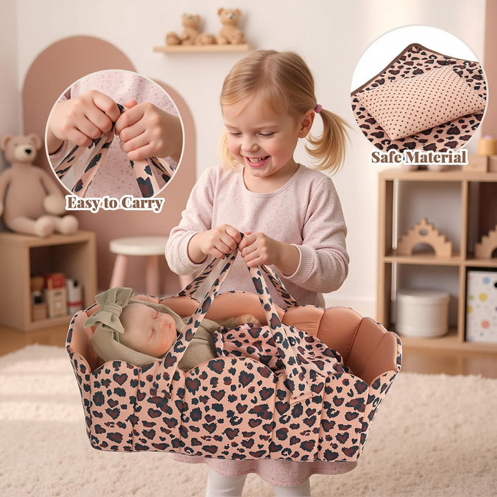 BABESIDE Juego de 3 piezas de moisés para muñeca con ropa de cama p...