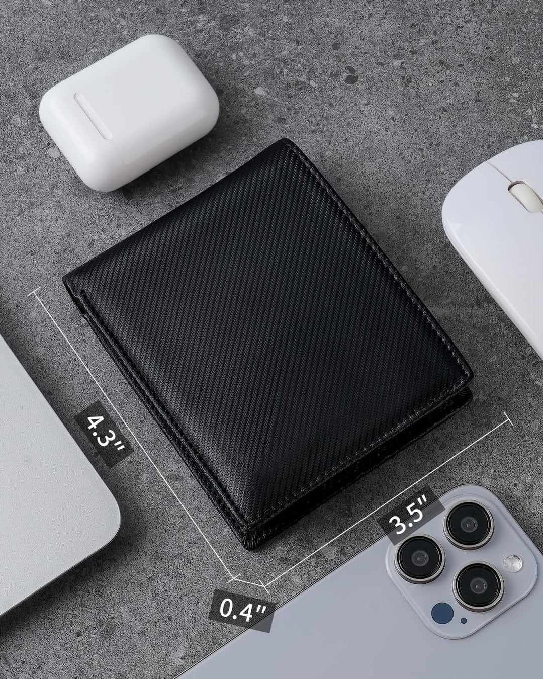 Cartera de piel auténtica para hombre, con bloqueo RFID, con 12 ran...