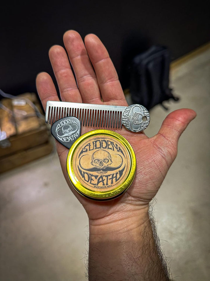 Cera para bigote, agarre fuerte, muerte súbita de 1 oz, estaño y pl...