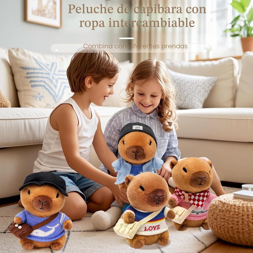 TITQWOP Juguete de peluche Capybara marrón de 10.2 pulgadas con 9 p...