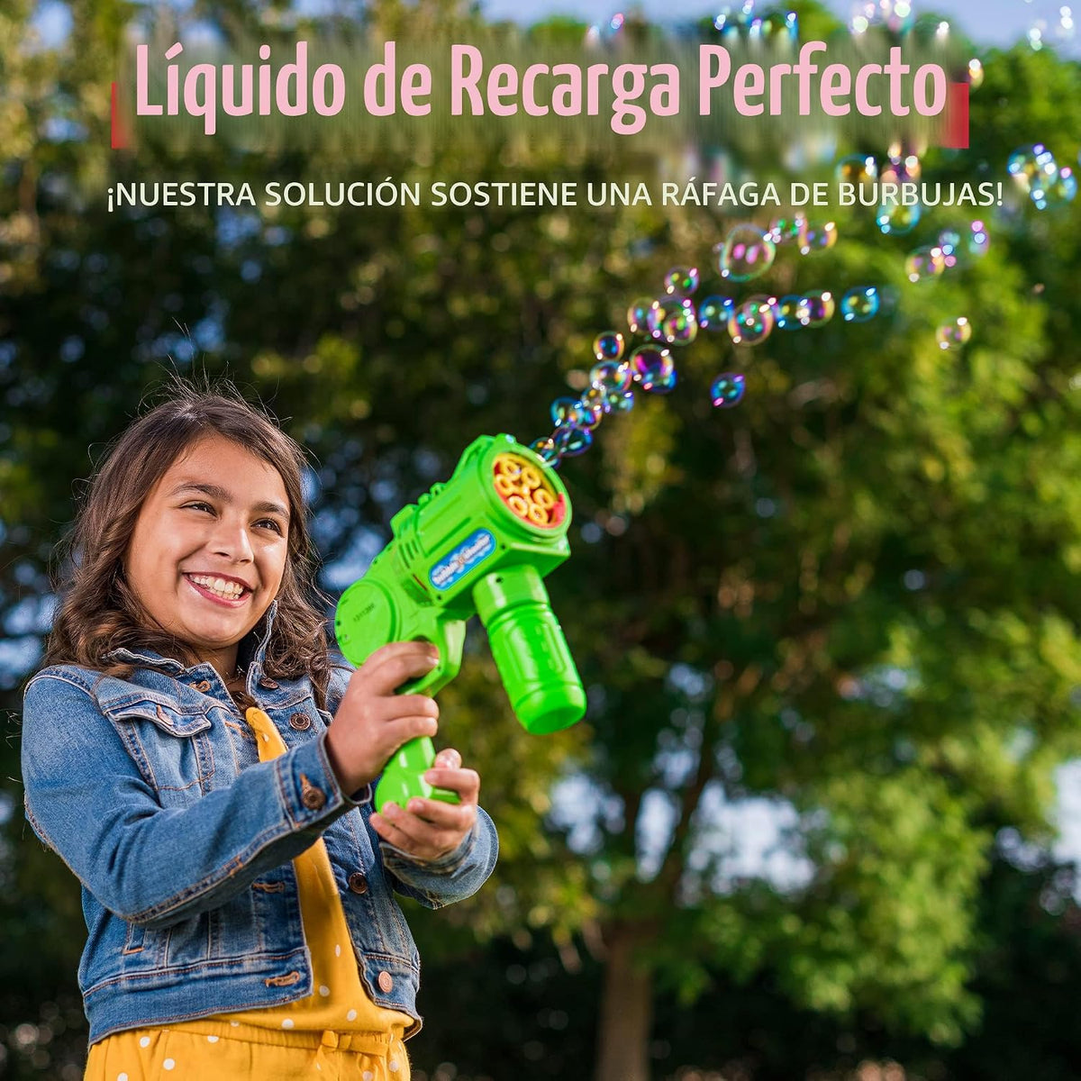 JOYIN Soluciones de recarga de burbujas de 2 botellas de 64 onzas (hasta 5 galones), solución concentrada para máquina de burbujas, pistola, varita, líquido de recarga de verano, juguetes de Pascua