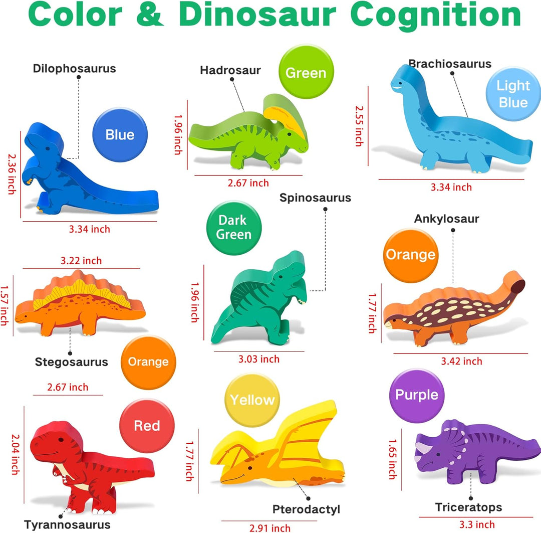 FFTROC Montessori - Juguetes de dinosaurio para niños de 2, 3 y 4 a...