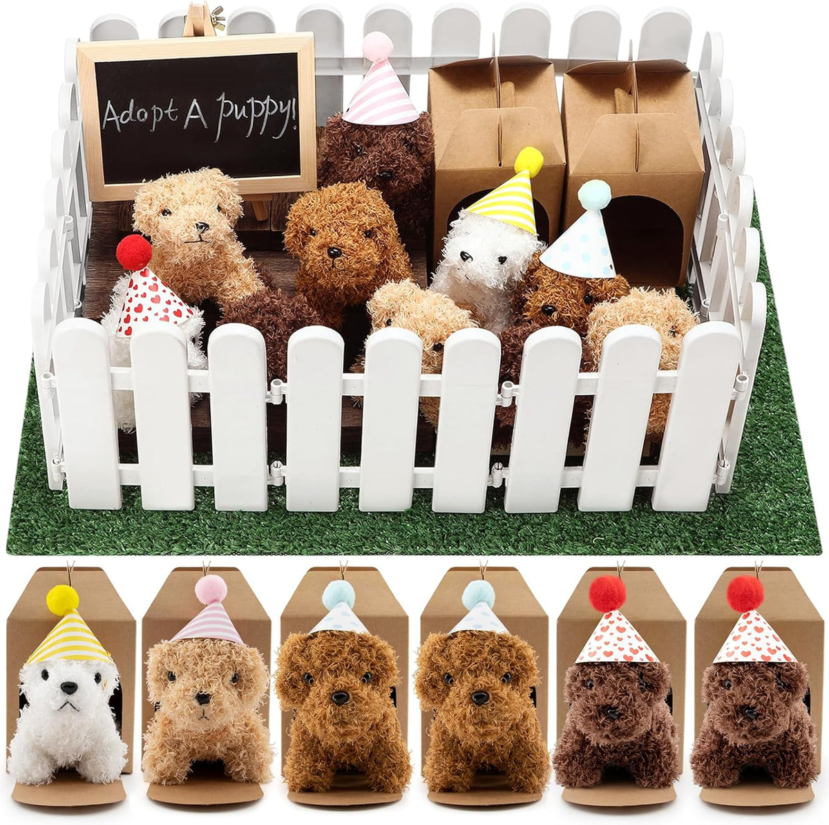 Rigibright 90 piezas de sorpresas de fiesta de adoptar un cachorro, 24.0