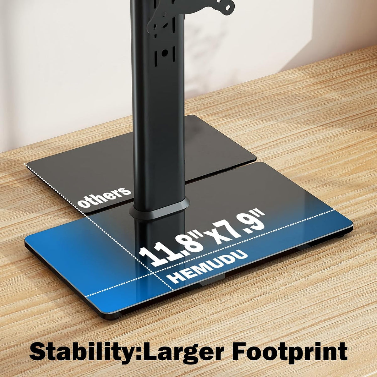 Soporte de escritorio independiente elevador de montaje para monitor de computadora LCD individual para pantalla de 13 a 32 pulgadas con giro, altura ajustable, rotación, soporte base Vesa sostiene