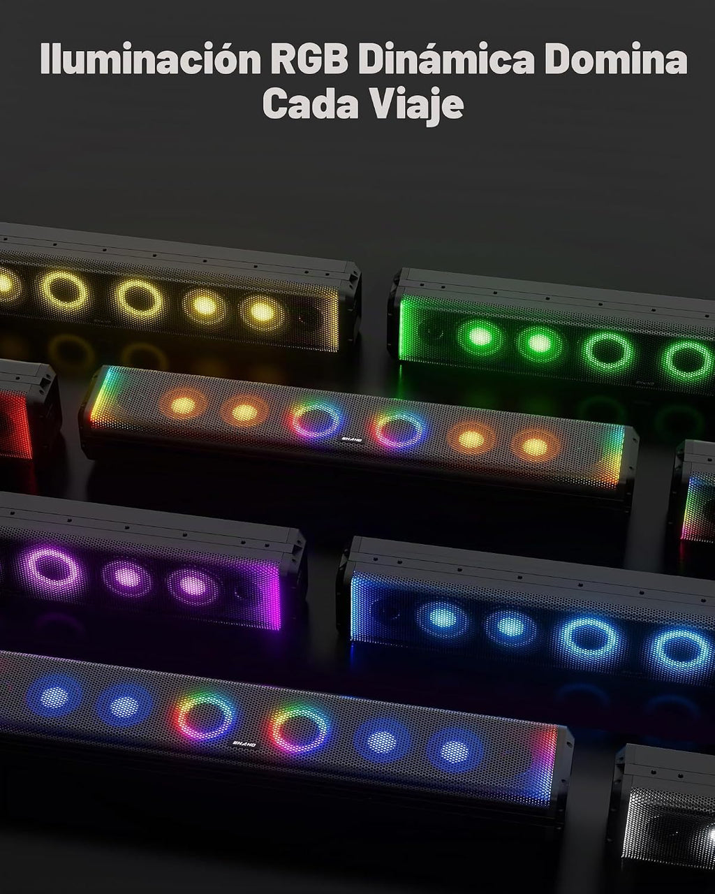 Ehaho Barra de sonido UTV de 8 altavoces de 34 pulgadas con Bluetooth, RGB