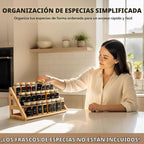 Organizador de especias de bambú de 3 niveles para gabinete