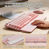 Combo de teclado y mouse inalámbricos, reposamuñecas magnético suav...