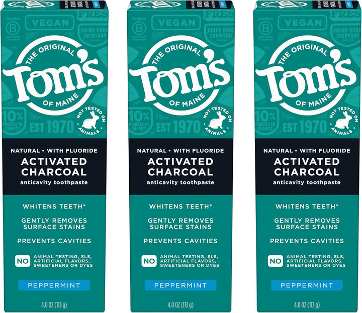 Tom's of Maine Pasta de dientes con flúor de carbón activado, p...