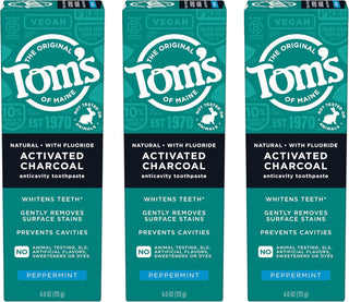 Tom's of Maine Pasta de dientes con flúor de carbón activado, p...