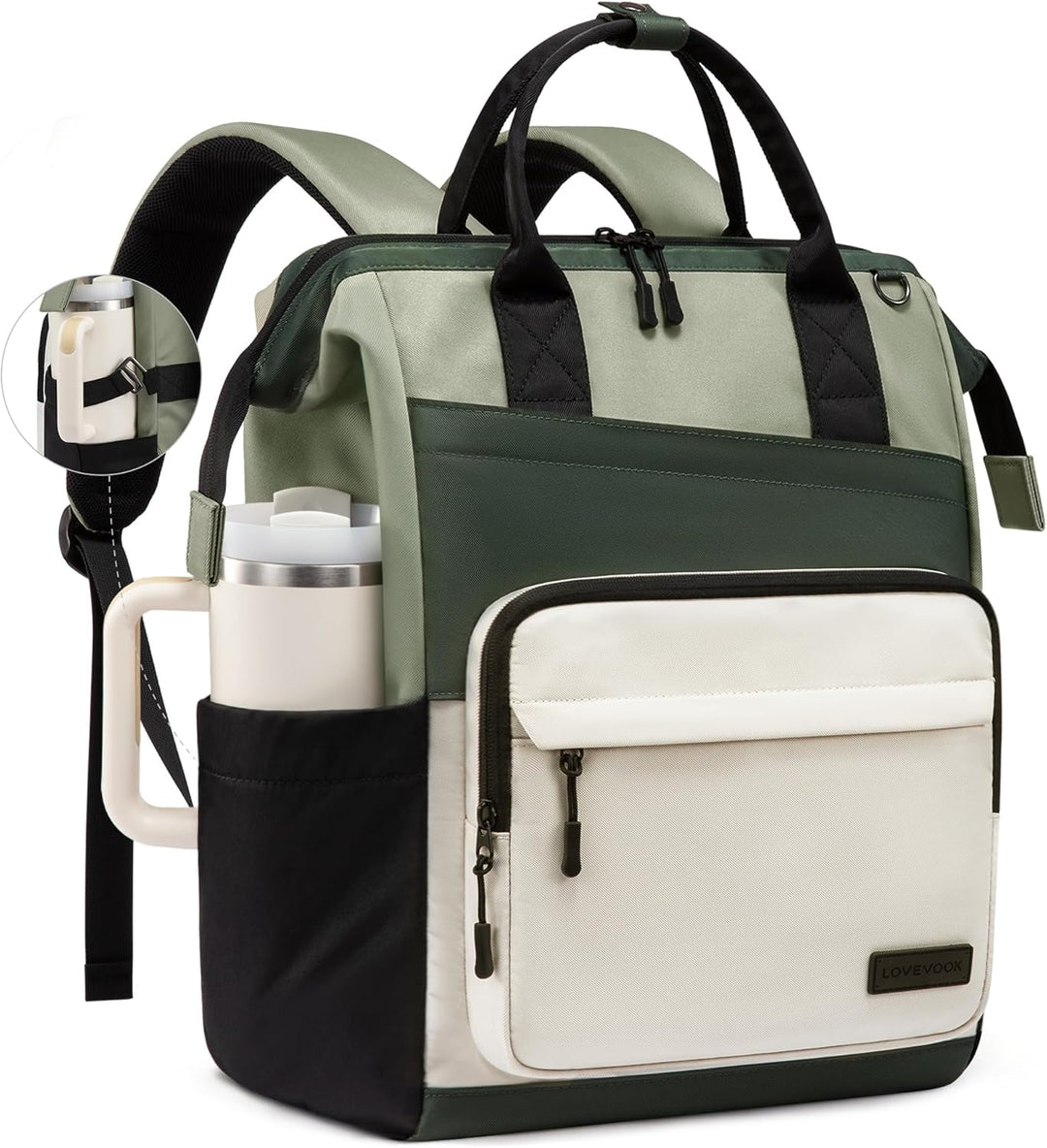 LOVEVOOK - Mochila de computadora portátil para mujer, mochila de 1...