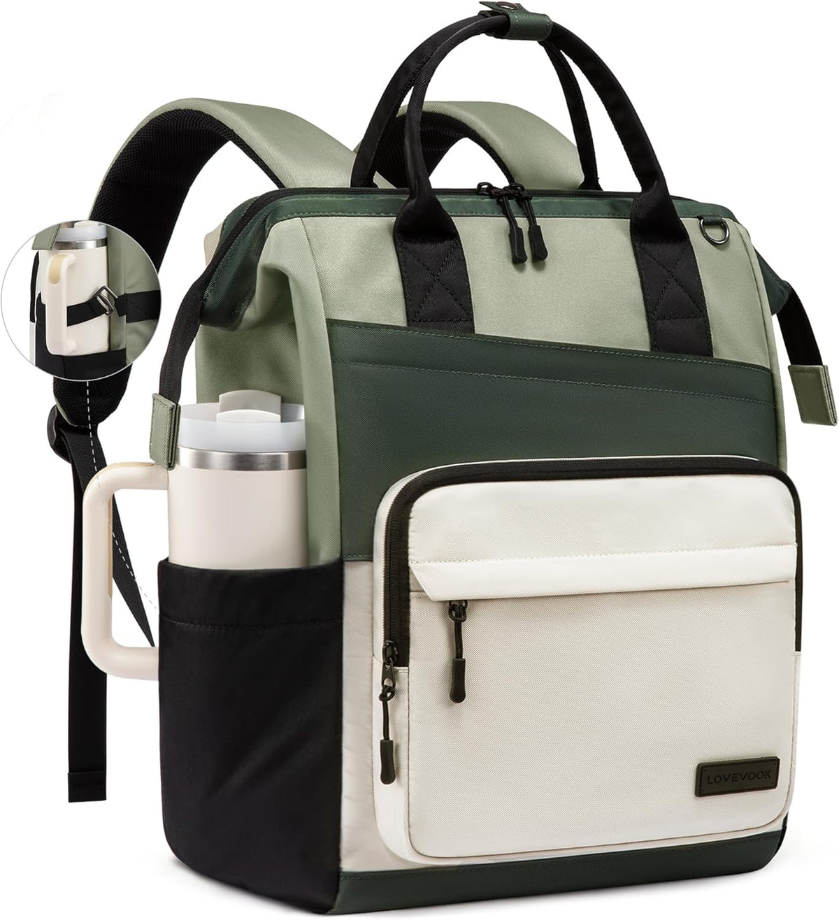 LOVEVOOK - Mochila de computadora portátil para mujer, mochila de 1...