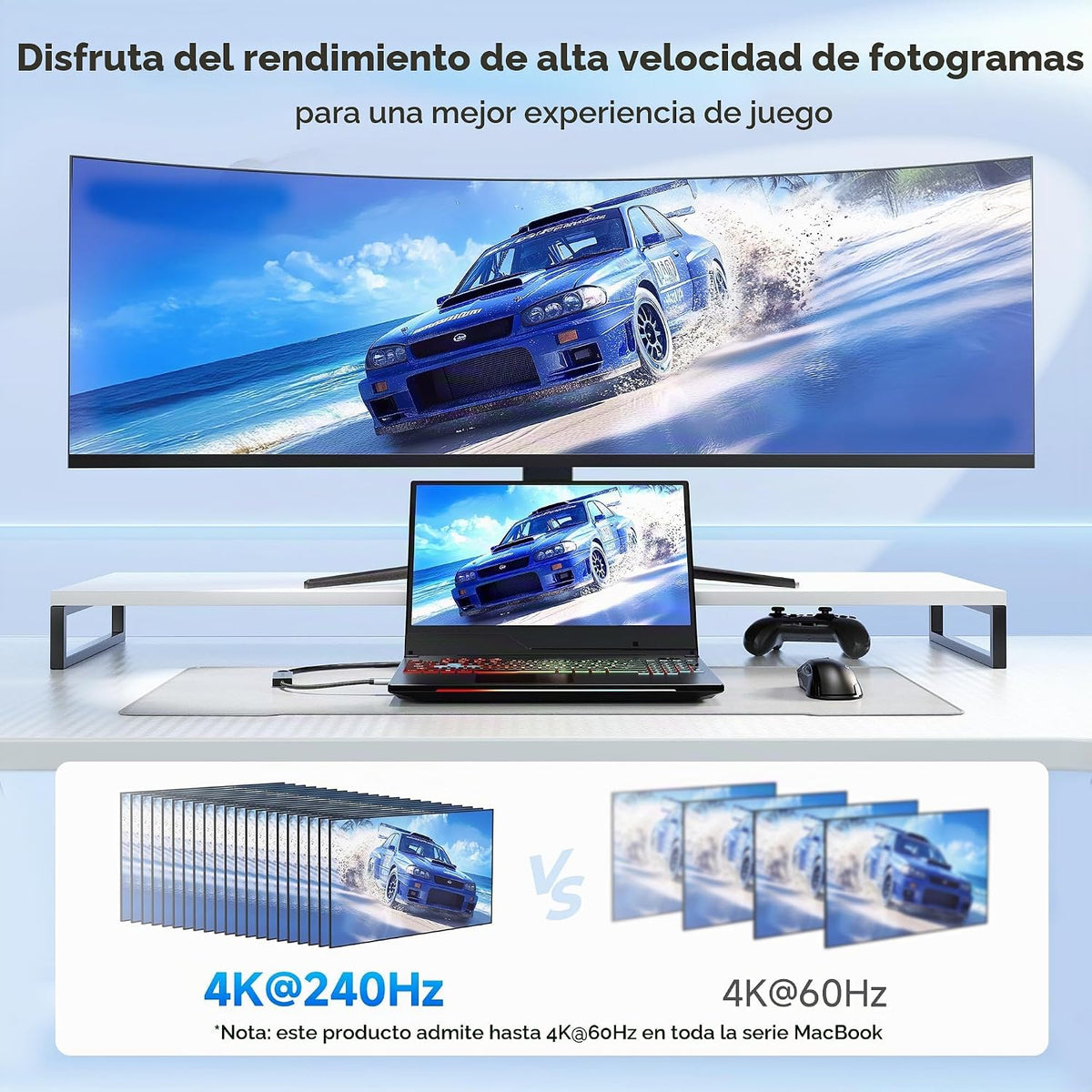Cable Matters Adaptador USB C a HDMI 2.1 de 48 Gbps con carga de 100 W