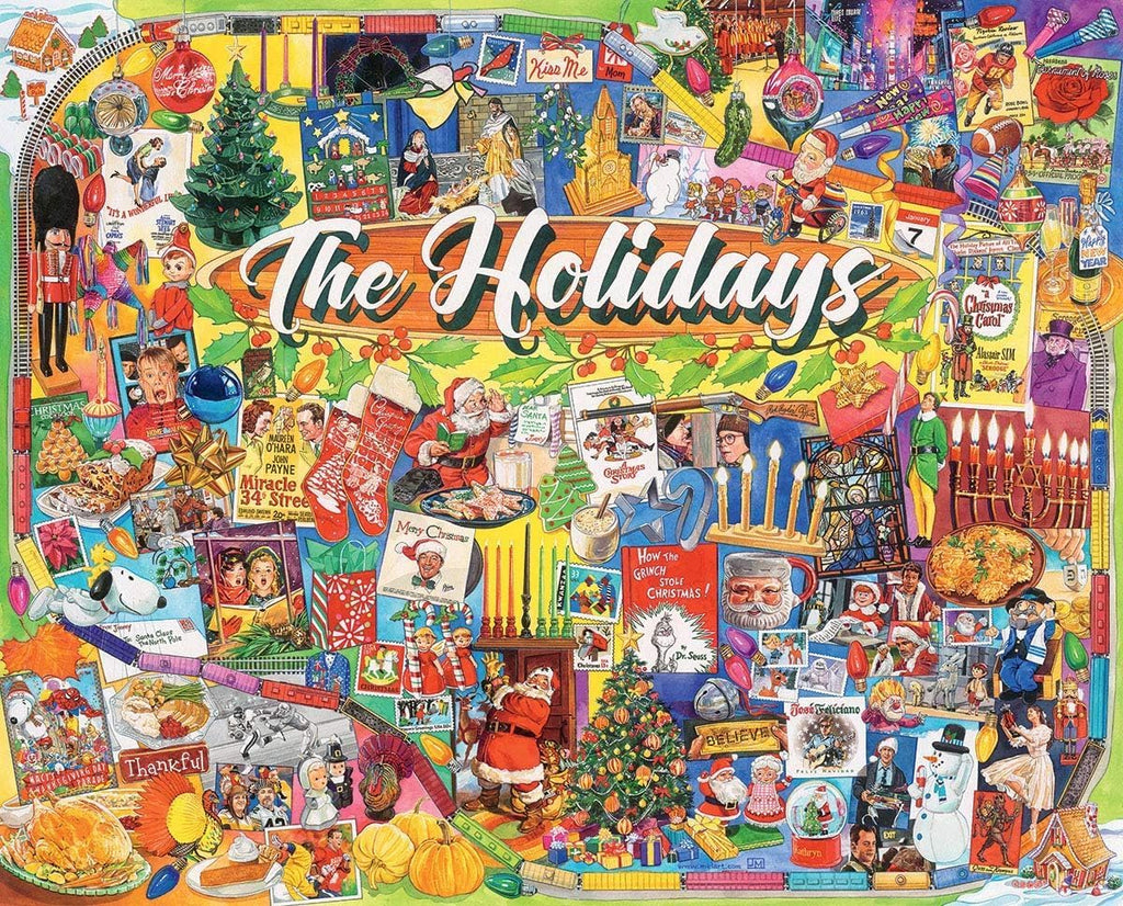 blanco Mountain Puzzles Holidays - Rompecabezas de 1000 piezas