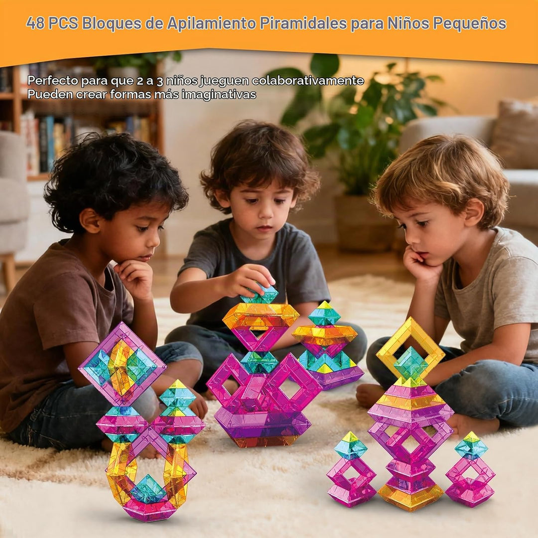 WSKC Bloques de construcción, 48 piezas de juguetes apilables para...