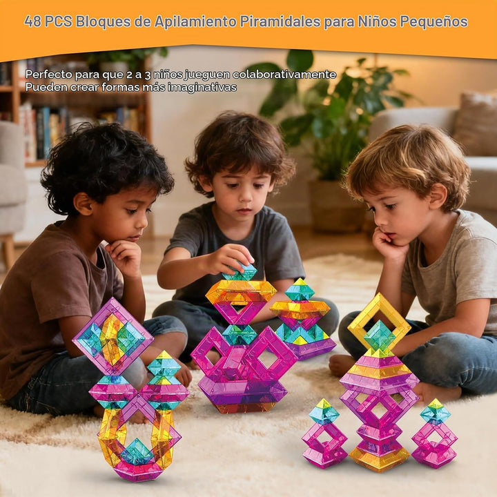 WSKC Bloques de construcción, 48 piezas de juguetes apilables para...