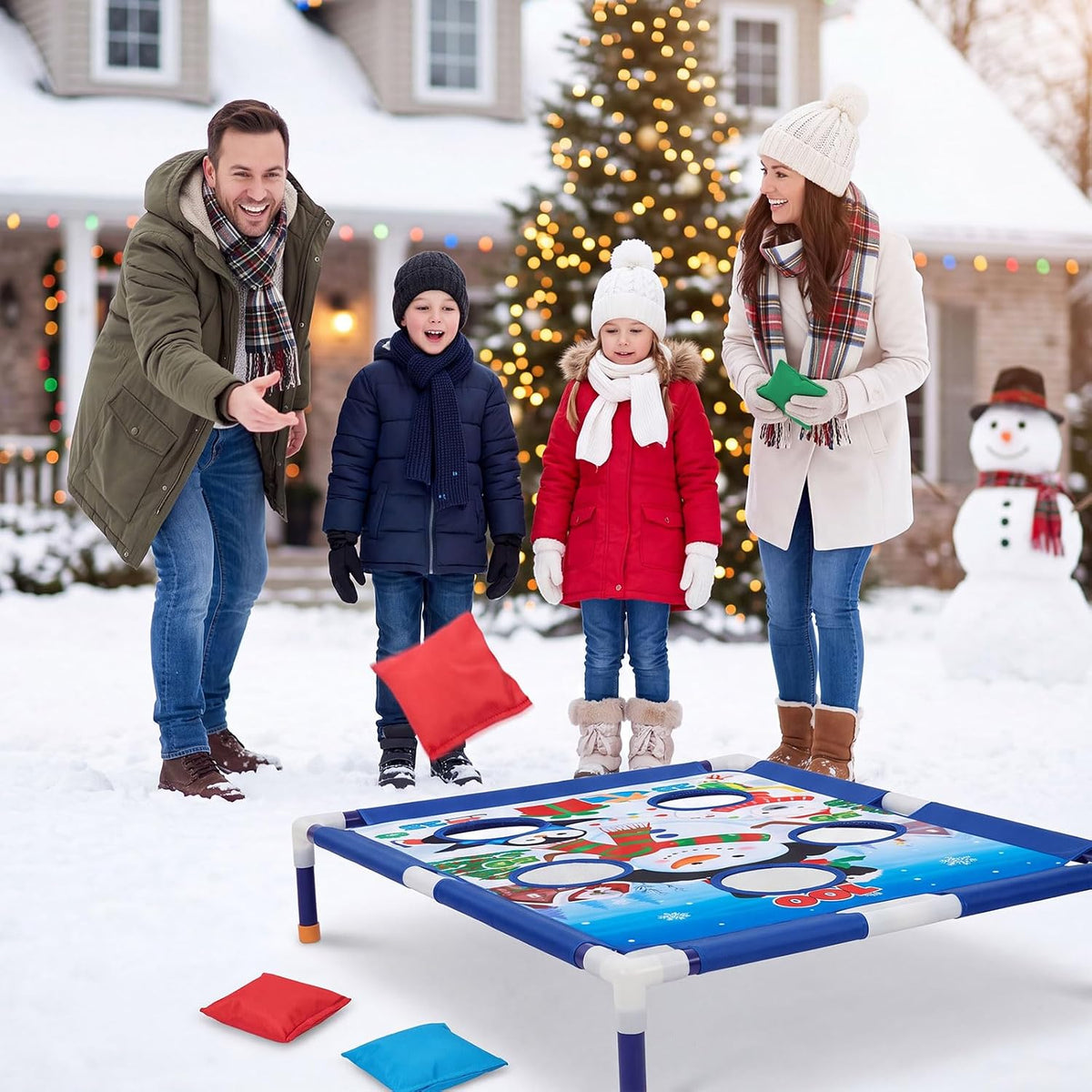 Gemscream Juego de lanzamiento de bolsas de frijoles navideños 6 bolsas
