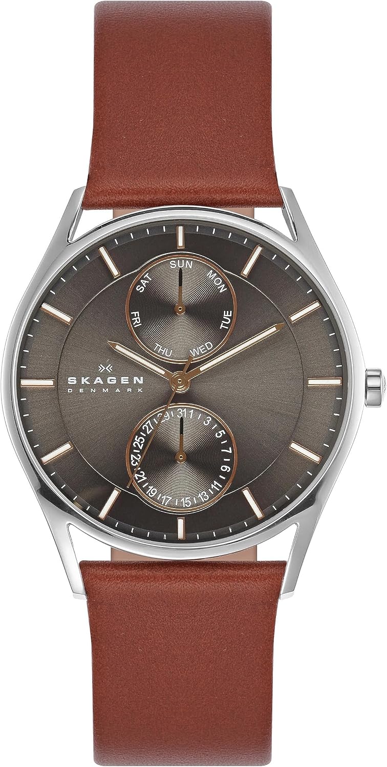 Skagen Holst - Reloj para hombre con malla de acero inoxidable o correa de cuero