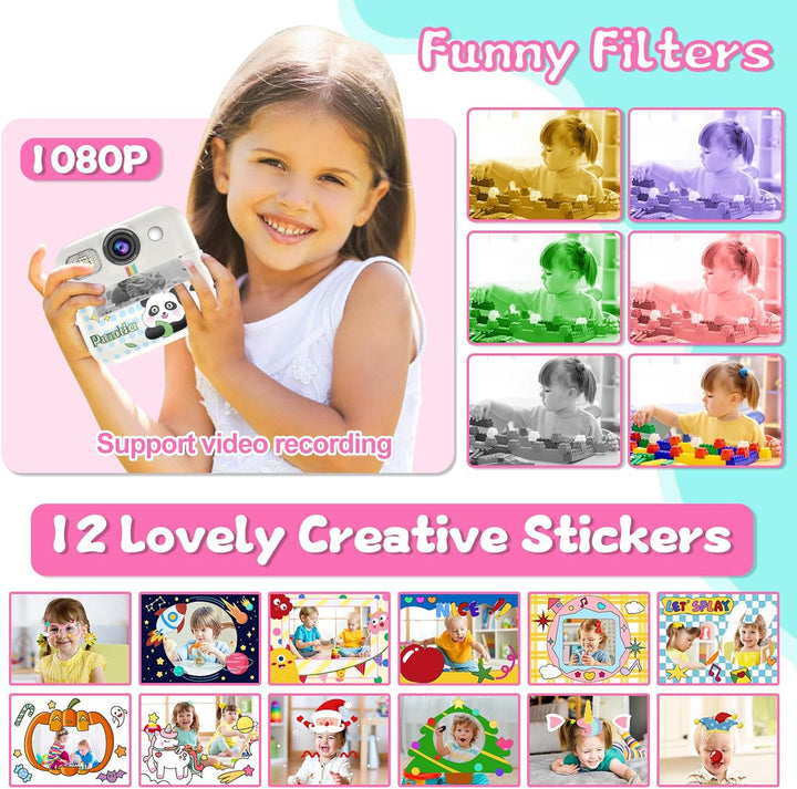Cámara para Niños con Impresión Instantánea, Regalo de Navidad y Cu...