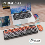 FOPETT Combo de teclado y mouse inalámbricos, 2.4G de tamaño comple...