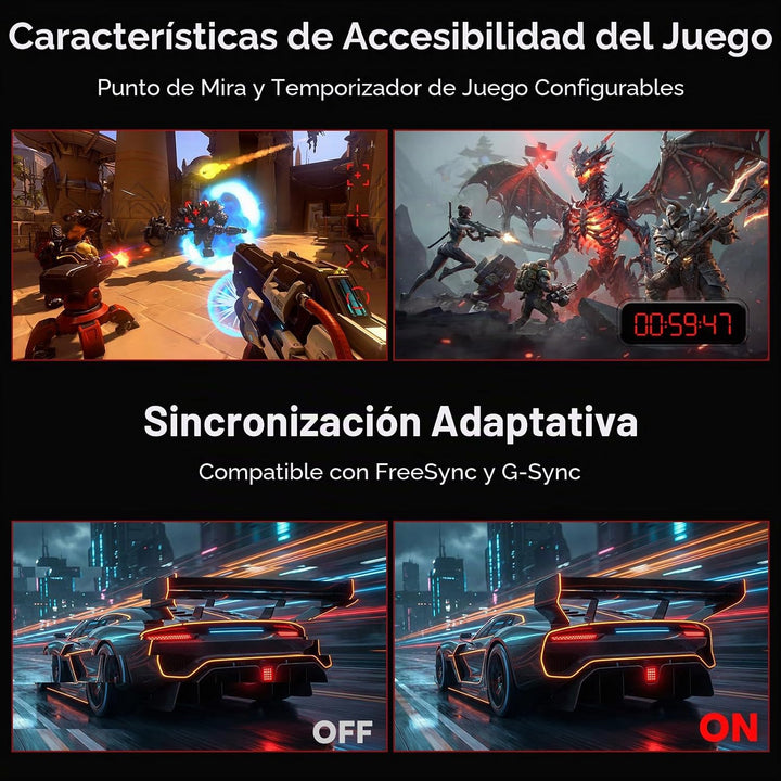KOORUI Monitor para juegos de 27" 1440P, 260Hz\/240Hz, IPS rápi...