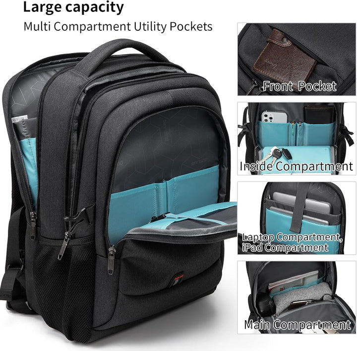 DUSLANG Mochila para laptop de 17 pulgadas para viajes, resistente...
