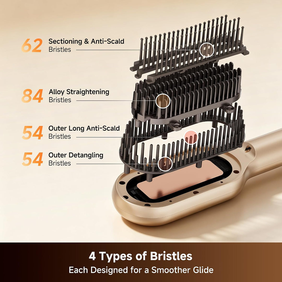 Dreame Voya Hair Straightener Brush, PTC Heating Straightening Comb...