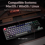 Keychron Teclado mecánico con cable C3 HE TKL (80% de diseño), inte...