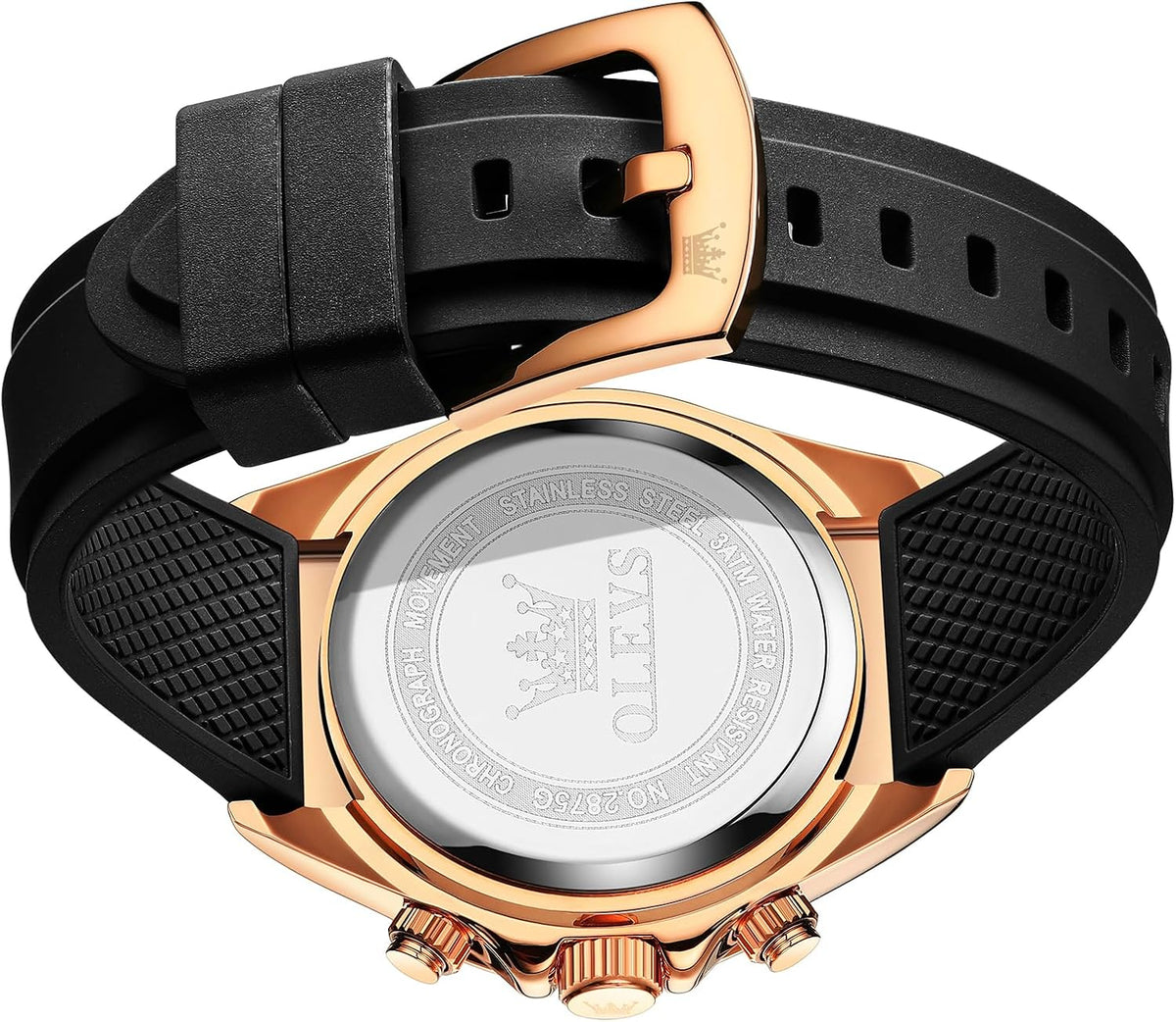 OLEVS Relojes Cronógrafo Masculinos de Moda Empresarial Analógico Quartz Reloj de Pulsera para Hombre, Cinturón de Silicona a prueba de agua con Luminiscente, Calendario
