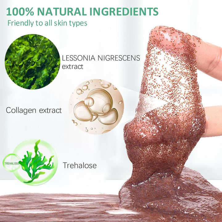 Mascarilla facial de colágeno natural puro de algas marinas, sin fr...